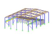 Hala ze dřeva a oceli, s ocelovými profily tvarovanými za studena